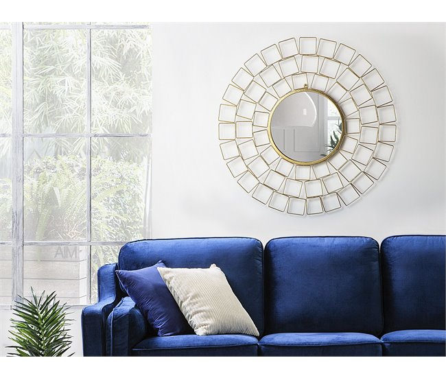 Conforama Espejo De Pared Dorado ø90 Cm LABRIT