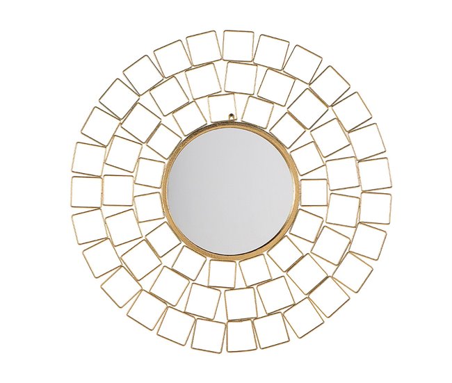 Conforama Espejo de pared dorado ø90 cm LABRIT