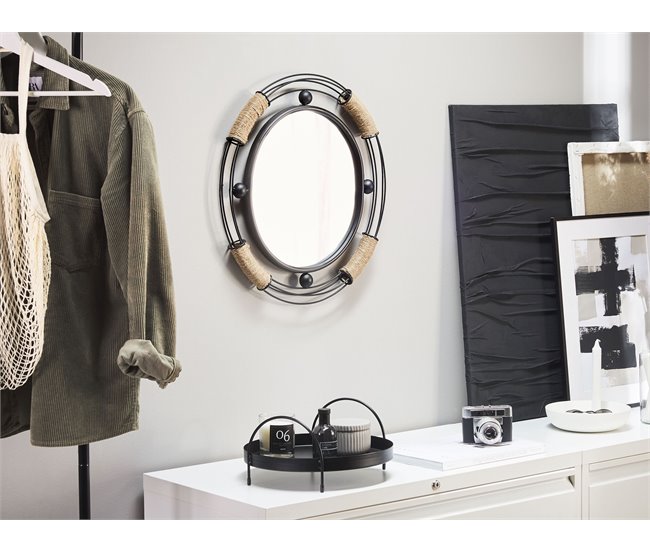 Conforama Espejo De Pared Negro 55 X 50 Cm MOULINS
