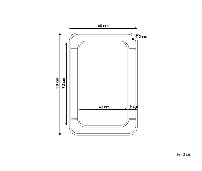 Conforama Espejo De Pared Negro 60 X 90 Cm BERNAS
