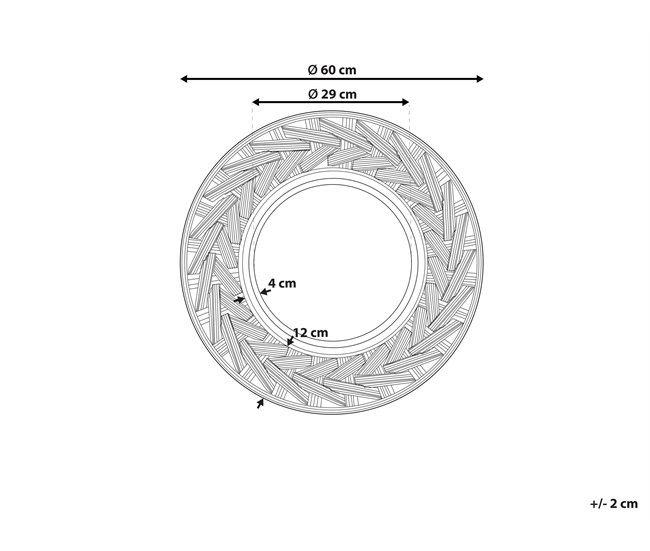 Conforama Espejo De Pared Negro ø 60 Cm TIERGA