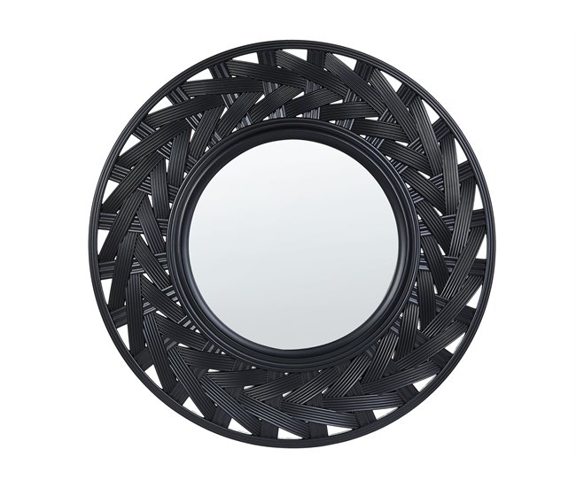 Conforama Espejo de pared negro ø 60 cm TIERGA