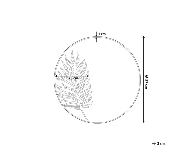 Conforama Espejo De Pared ø57 Cm Dorado SAUVIE