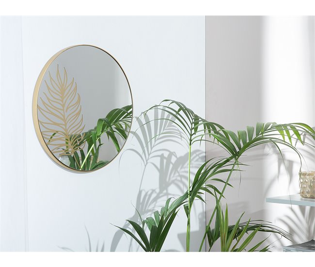 Conforama Espejo De Pared ø57 Cm Dorado SAUVIE