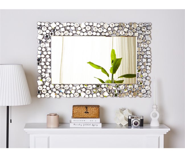 Conforama Espejo De Pared Plateado 60x90 Cm MERNEL