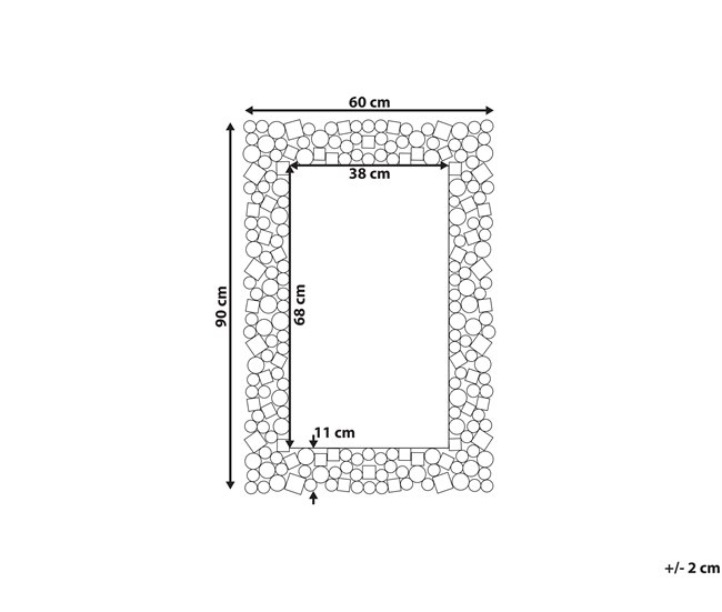 Conforama Espejo De Pared Plateado 60x90 Cm MERNEL