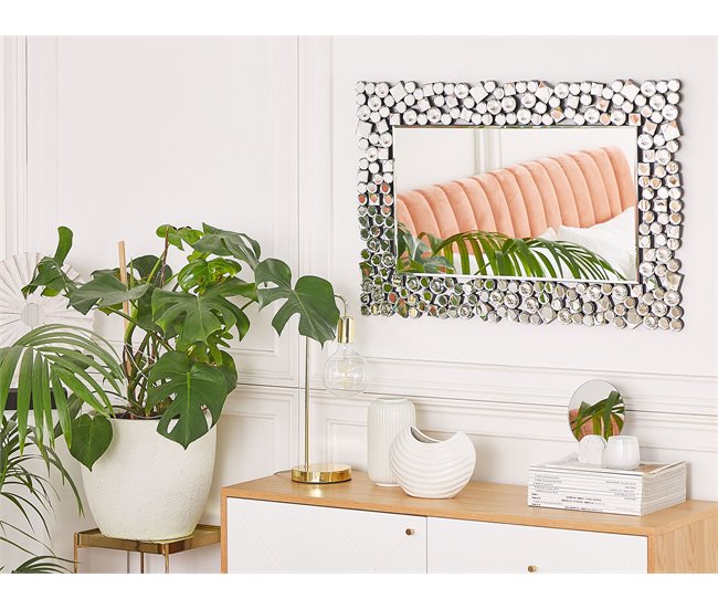 Conforama Espejo De Pared Plateado 60x90 Cm MERNEL
