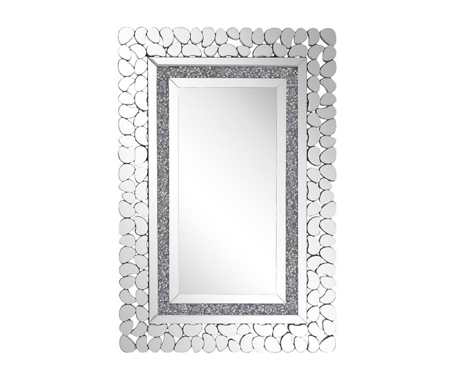 Conforama Espejo de pared plateado 60x90 cm PABU