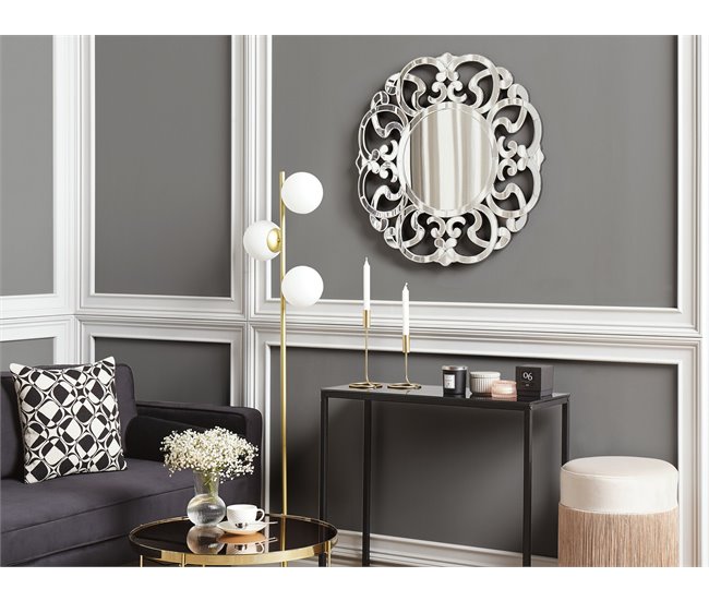 Conforama Espejo De Pared Plateado ⌀ 70 Cm MORNAIX