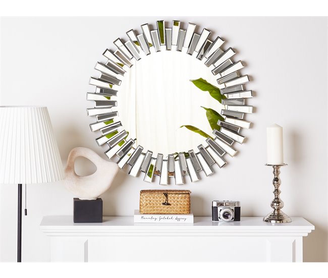 Conforama Espejo De Pared Plateado ø70 Cm CHOLET