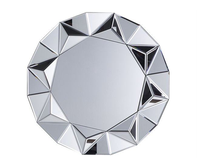 Conforama Espejo de pared plateado ø70 cm HABAY