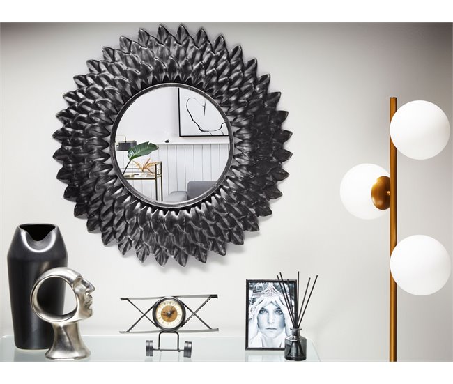 Conforama Espejo De Pared Plateado ø70 Cm LARRAU