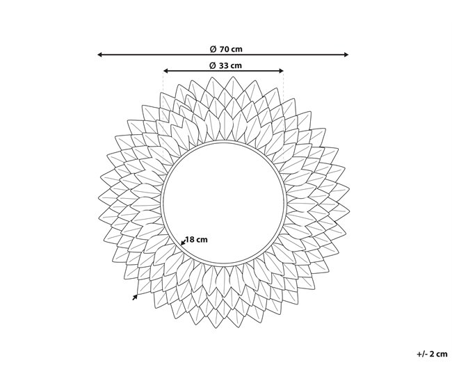 Conforama Espejo De Pared Plateado ø70 Cm LARRAU