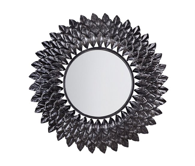 Conforama Espejo de pared plateado ø70 cm LARRAU