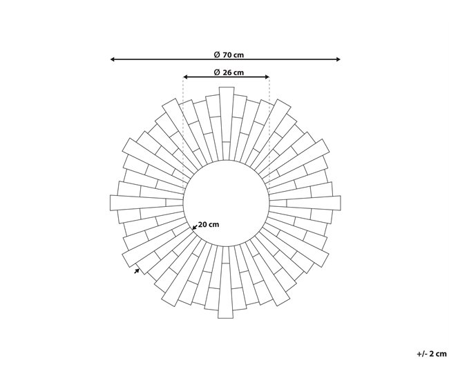 Conforama Espejo De Pared Plateado ø70 Cm VIRE