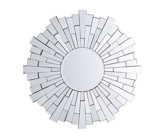 Conforama Espejo de pared plateado ø70 cm VIRE