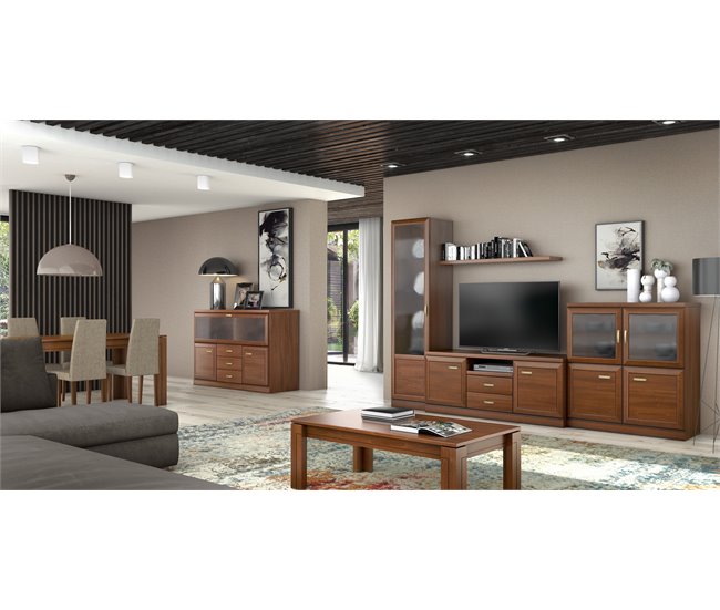 Conforama Estante De Pared LEON 150cm Color Nogal