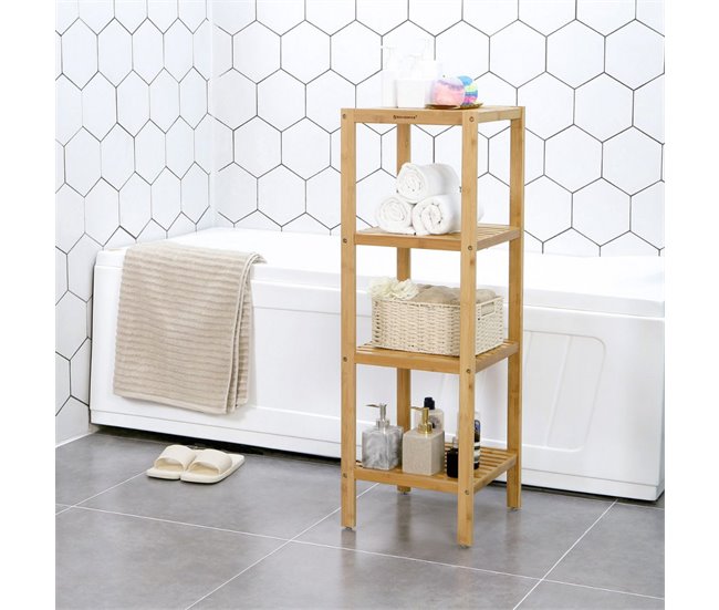 Conforama Estantería De Baño Con 4 Estantes - H96 Cm
