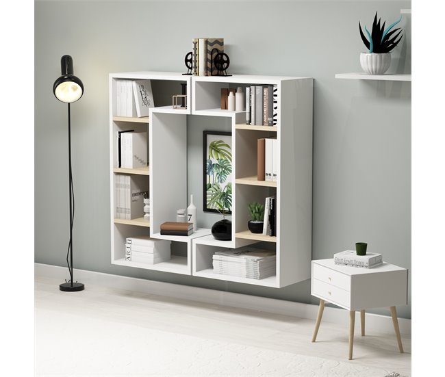 Conforama Estantería SQUARE Color Blanco Roble