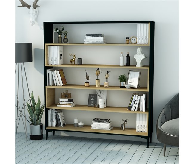 Conforama Estantería VIANA Color Negro Y Roble