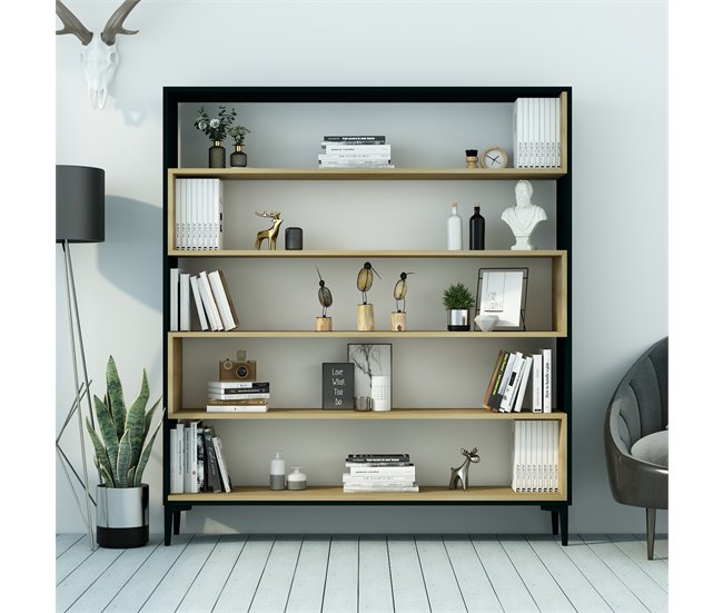 Conforama Estantería VIANA Color Negro Y Roble