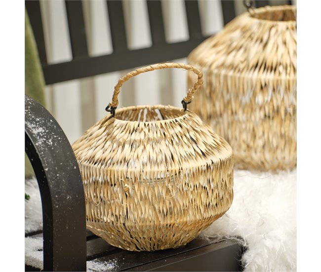 Conforama Farol Redondo GINA De Ratán Natural