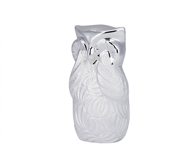 Conforama Figura Buho Ceramica Plateada 10x9x18 Cm