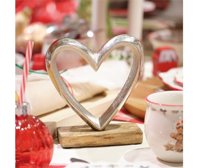 Conforama Figura De Corazón Decorativo LAURA Plata
