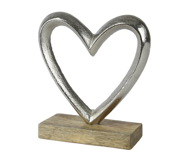 Conforama Figura de corazón decorativo LAURA plata