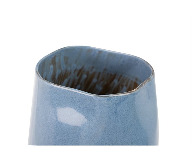 Conforama Florero Ceramica Azul Rosa 20x20x39 Cm