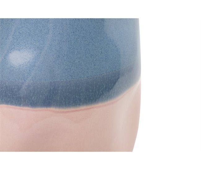 Conforama Florero Ceramica Azul Rosa 20x20x39 Cm
