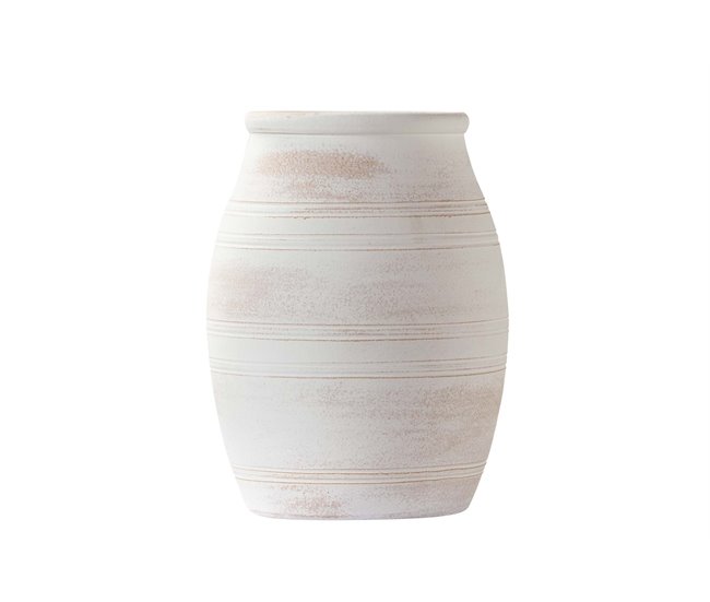 Conforama Florero Ceramica Blanca 24x24x31 Cm