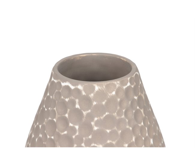Conforama Florero Ceramica Gris Blanco 16x16x38 Cm