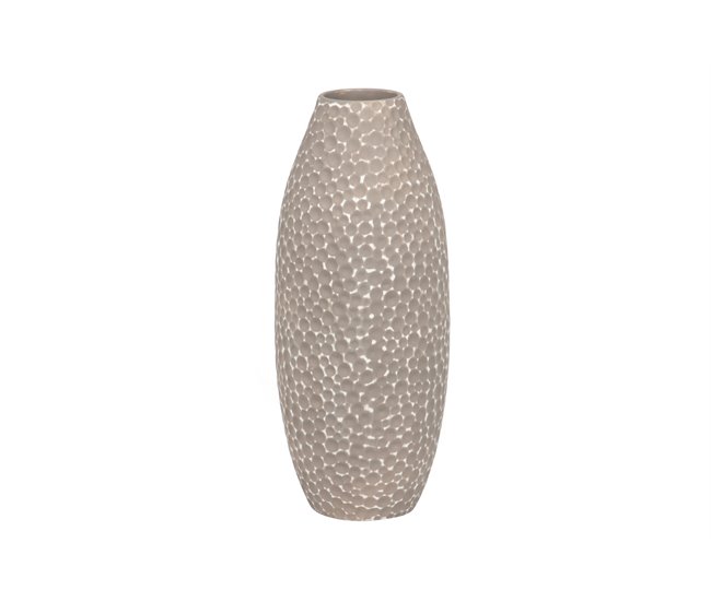 Conforama Florero Ceramica Gris Blanco 16x16x38 Cm