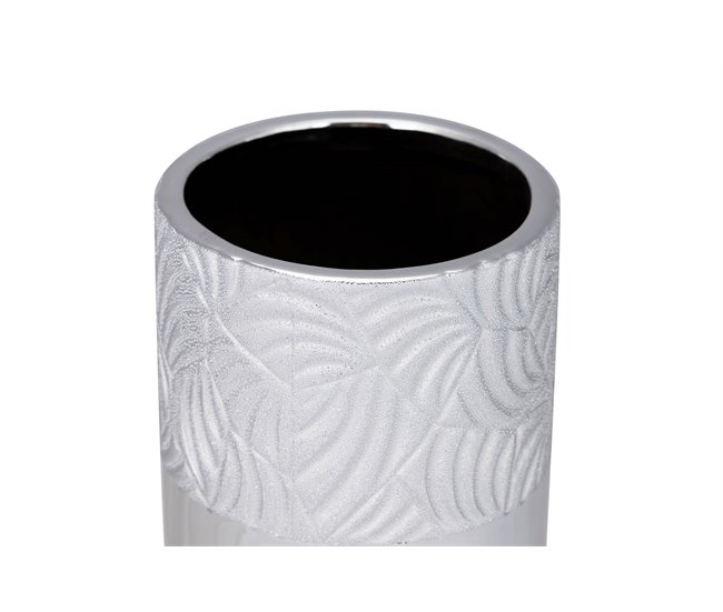 Conforama Florero Ceramica Plateado 13x13x30 Cm