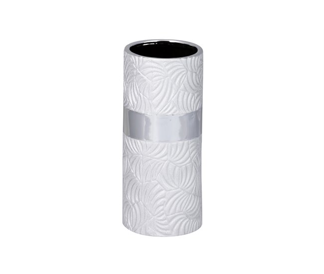 Conforama Florero Ceramica Plateado 13x13x30 Cm