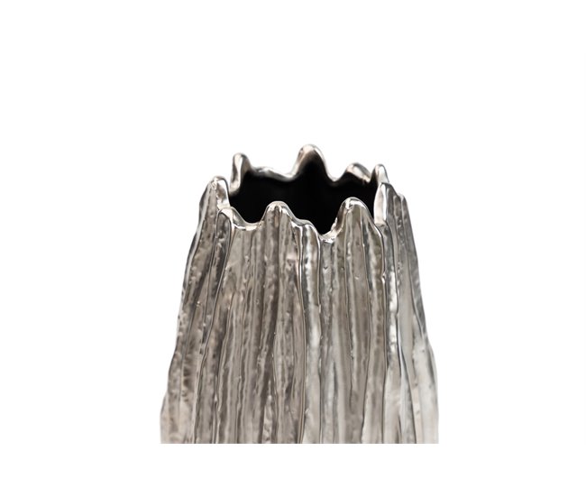 Conforama Florero Ceramica Plateado 16x16x26 Cm