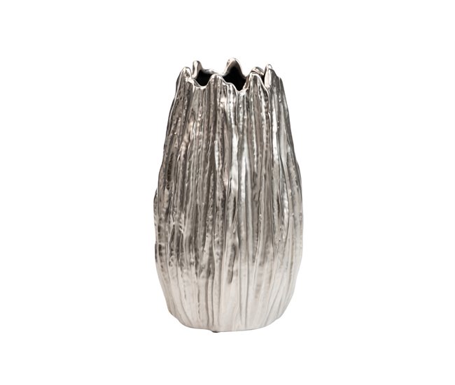 Conforama Florero Ceramica Plateado 16x16x26 Cm