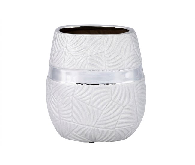 Conforama Florero Ceramica Plateado 17x10x20 Cm