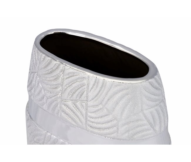 Conforama Florero Ceramica Plateado 17x10x20 Cm