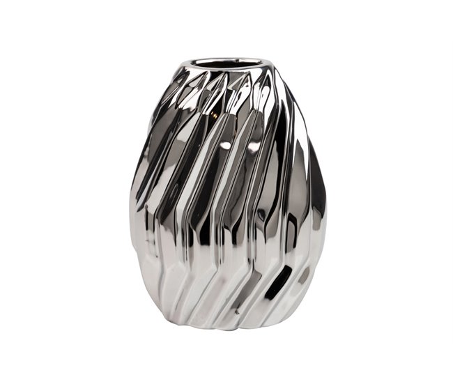 Conforama Florero Ceramica Plateado 17x10x23 Cm