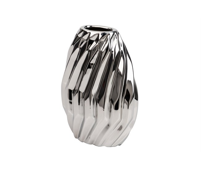 Conforama Florero Ceramica Plateado 17x10x23 Cm