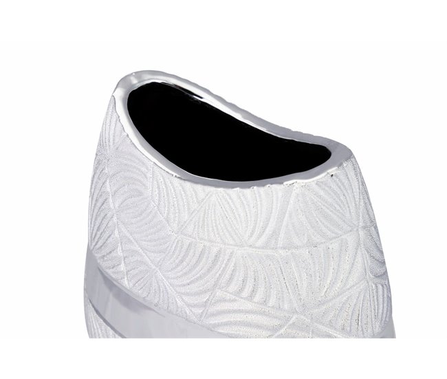 Conforama Florero Ceramica Plateado 21x11x31 Cm