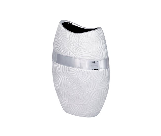 Conforama Florero Ceramica Plateado 21x11x31 Cm