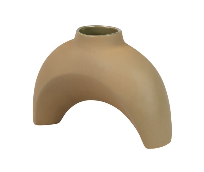 Conforama Florero Ceramica Verde Zante 28x13x21 Cm