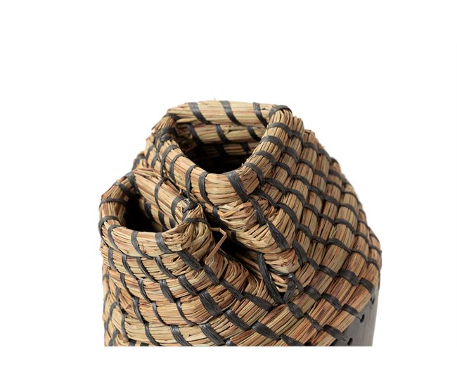 Conforama Florero Fibra Natural Madera 20x20x30 Cm