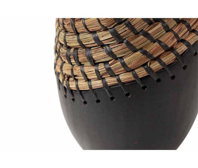 Conforama Florero Fibra Natural Madera 20x20x30 Cm
