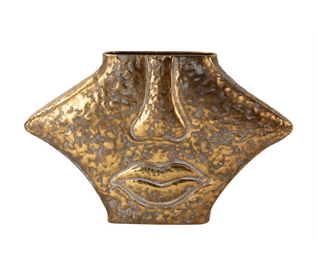 Conforama Florero Metal Dorado 38x11x24 Cm