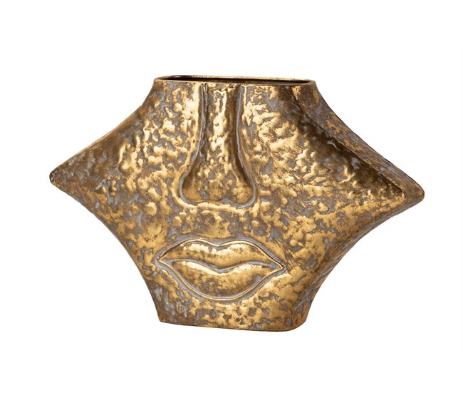 Conforama Florero Metal Dorado 38x11x24 Cm