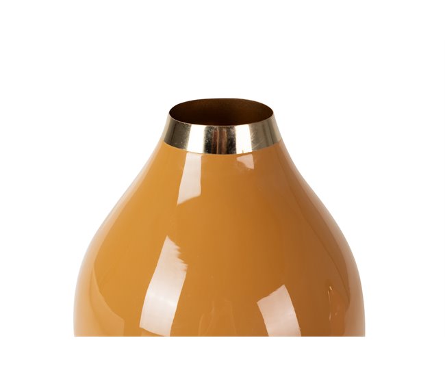 Conforama Florero Metal Dorado Mostaza 18x18x26 Cm